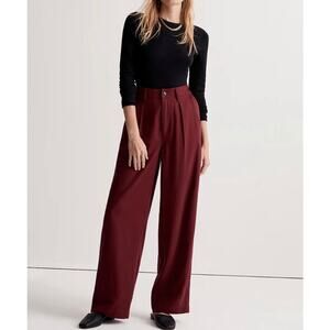 Madewell Women's Burgundy Wide-Leg Trousers